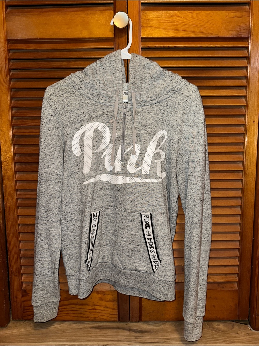PINK Victoria's Secret Light Heather Gray Pullover Hoodie